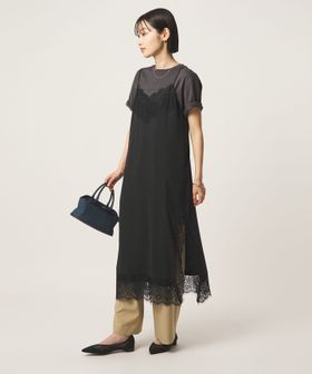 green label relaxing/レース Vネック キャミソール ワンピース/キャミソールワンピース