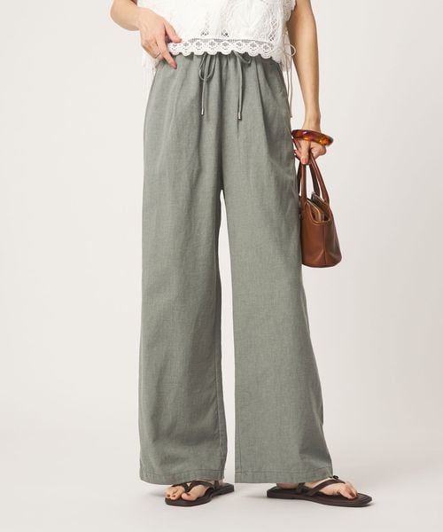 green label relaxing/［size SHORT/TALLあり］BREEZE LINEN ブリーズリネン ワイド パンツ/イージーパンツ