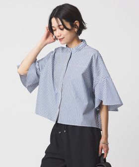 green label relaxing/フレアスリーブ ブラウス 接触冷感/シャツ / ブラウス