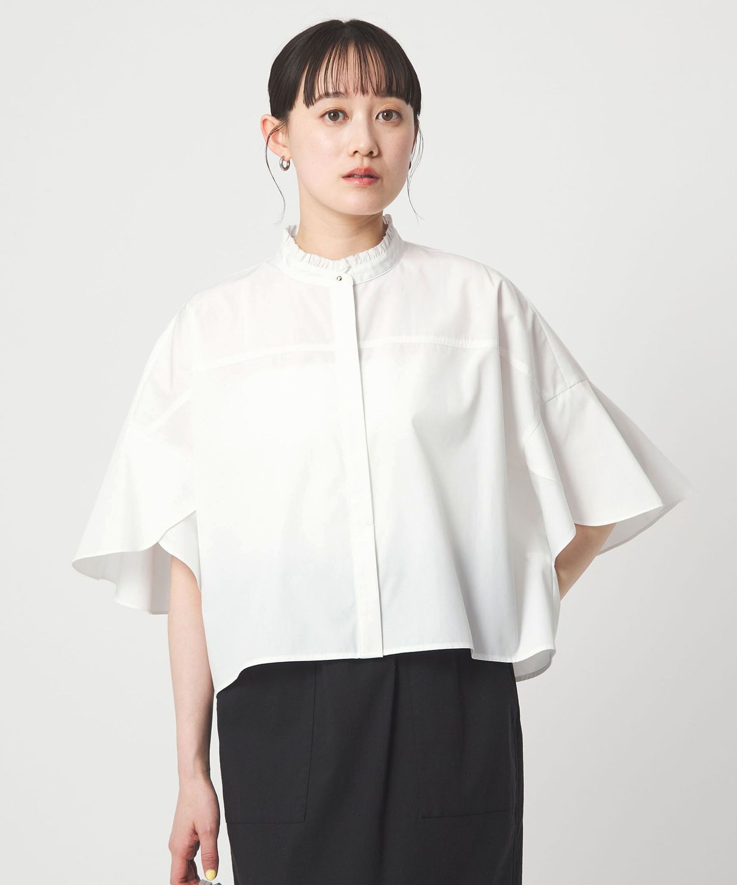 【極美品】グリーンレーベルリラクシング　フレアスリーブ　ストライプ　ブラウス 3600026S1482_x1_a001.jpg