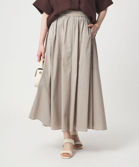 green label relaxing/WONDER CLOTH ボリューム スカート マシンウォッシャブル ストレッチ 接触冷感 吸水速乾/ミモレ / ロング