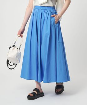 green label relaxing/WONDER CLOTH ボリューム スカート マシンウォッシャブル ストレッチ 接触冷感 吸水速乾/ミモレ / ロング