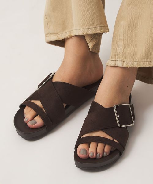 green label relaxing/ビッグバックル フラットサンダル/サンダル