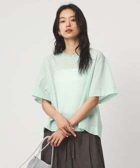 green label relaxing/シアー メッシュ クルーネック プルオーバー カットソー/Tシャツ / カットソー
