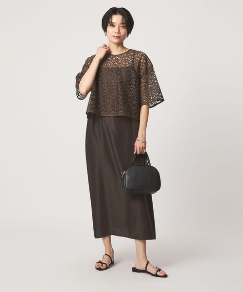 green label relaxing/レースブラウス×キャミソールワンピース セット/ワンピース