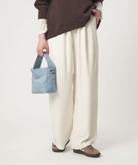 green label relaxing/【WEB限定】＜at ease＞ドロスト ワイド パンツ オフホワイト/イージーパンツ