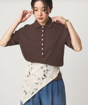green label relaxing/【WEB限定】＜at ease＞シアーテレコ エリツキ カットソー/Tシャツ / カットソー