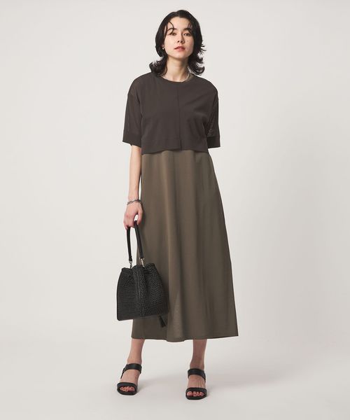 green label relaxing/チュール プルオーバー×ノースリーブ ワンピース セット 吸水速乾/ワンピース