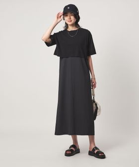 green label relaxing/チュール プルオーバー×ノースリーブ ワンピース セット 吸水速乾/ワンピース