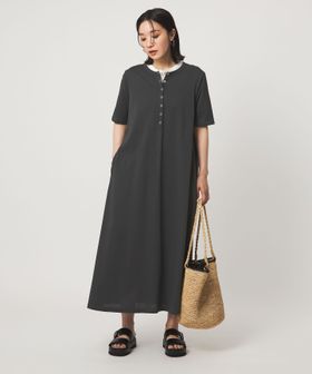 green label relaxing/【WEB限定】＜at ease＞ヘンリーネック カットソー ワンピース/ワンピース