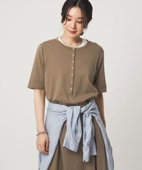 green label relaxing/【WEB限定】＜at ease＞ヘンリーネック カットソー ワンピース/ワンピース