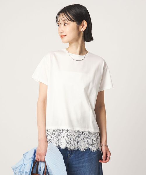 green label relaxing/スソ レース ショートスリーブ カットソー/Tシャツ / カットソー