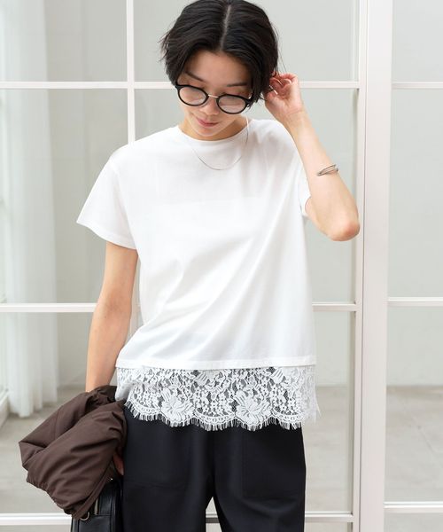 green label relaxing/スソ レース ショートスリーブ カットソー/Tシャツ / カットソー