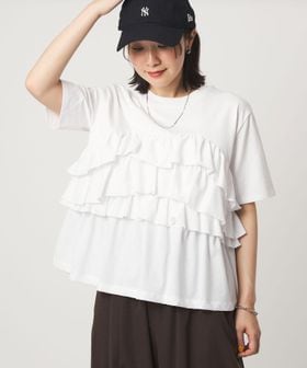 green label relaxing/【WEB限定】＜at ease＞フロント フリル ショートスリーブ カットソー/Tシャツ / カットソー