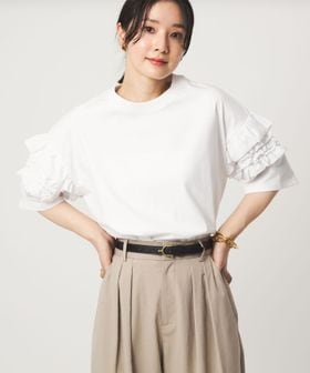 green label relaxing/【WEB限定】＜at ease＞袖フリル  ショートスリーブ カットソー/Tシャツ / カットソー
