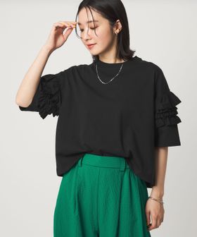 green label relaxing/【WEB限定】＜at ease＞袖フリル  ショートスリーブ カットソー/Tシャツ / カットソー