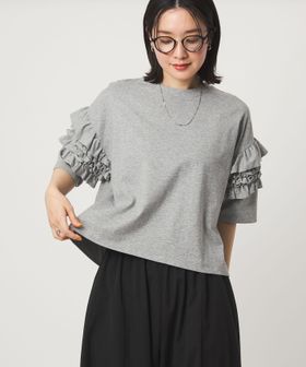 green label relaxing/【WEB限定】＜at ease＞袖フリル  ショートスリーブ カットソー/Tシャツ / カットソー