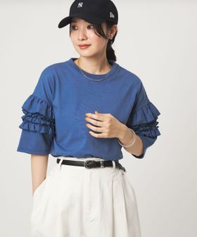 green label relaxing/【WEB限定】＜at ease＞袖フリル  ショートスリーブ カットソー/Tシャツ / カットソー