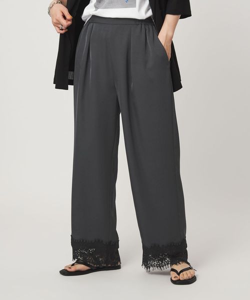green label relaxing/【WEB限定】＜at ease＞スソ レース パンツ/イージーパンツ