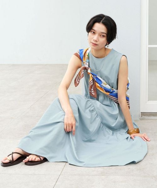 green label relaxing/［size SHORTあり］カット ティアード ワンピース/ワンピース