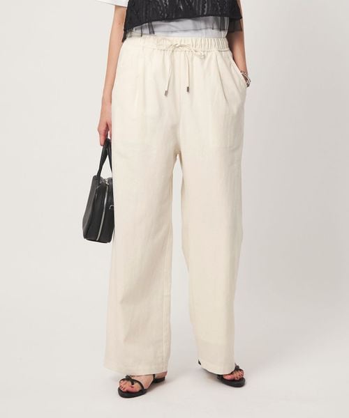 green label relaxing/BREEZE LINEN ブリーズリネン ワイド パンツ オフホワイト 2/イージーパンツ