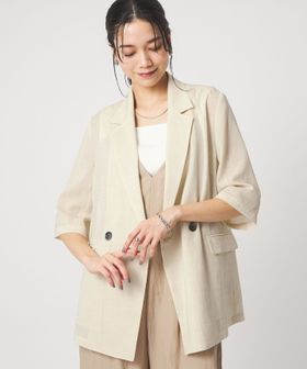 green label relaxing/【結論シリーズ】シアーエアミドルスリーブジャケット［size SHORTあり］/テーラードジャケット