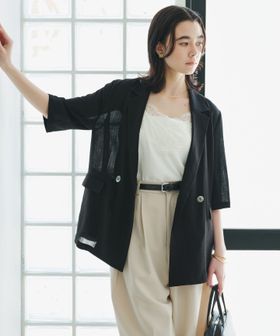 green label relaxing/【結論シリーズ】シアーエアミドルスリーブジャケット［size SHORTあり］/テーラードジャケット