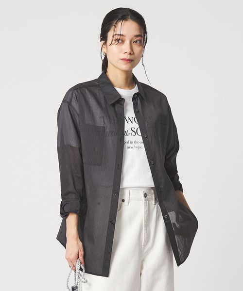 green label relaxing/シアー ストライプ シャツ/シャツ / ブラウス