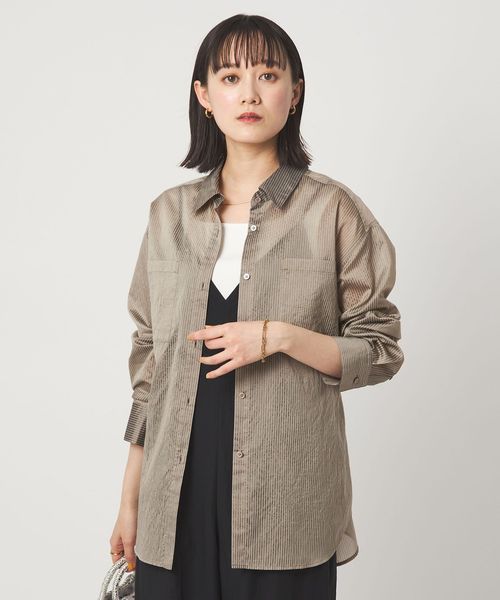 green label relaxing/シアー ストライプ シャツ/シャツ / ブラウス