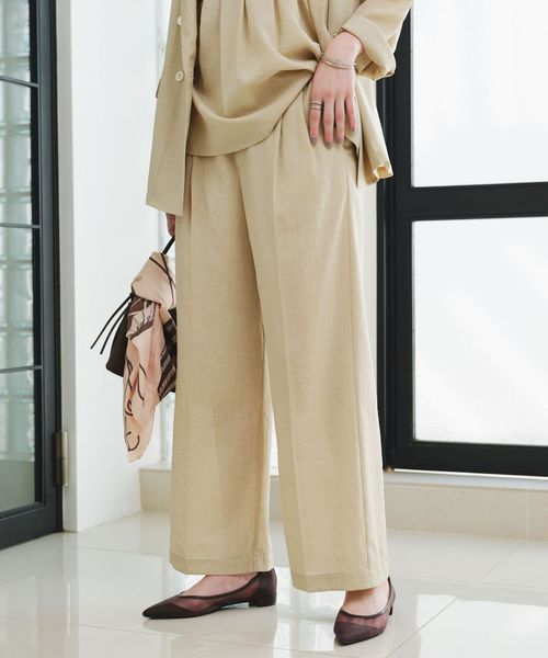 green label relaxing/［size SHORT/TALLあり］シアーエア ワイド パンツ マシンウォッシャブル/その他パンツ