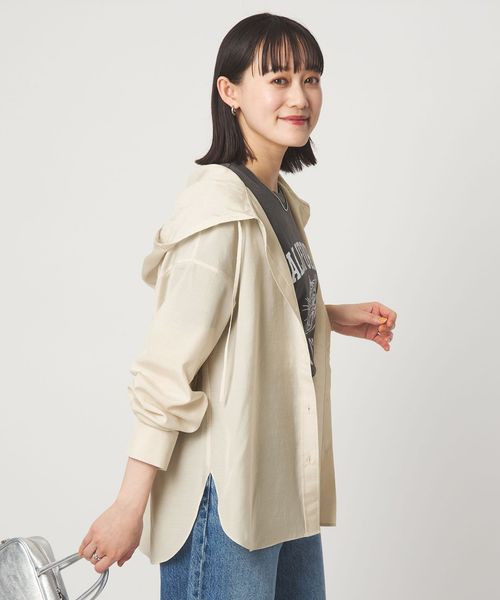 green label relaxing/フード シャツ UVカット 接触冷感/シャツ / ブラウス