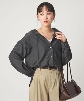 green label relaxing/フード シャツ UVカット 接触冷感/シャツ / ブラウス