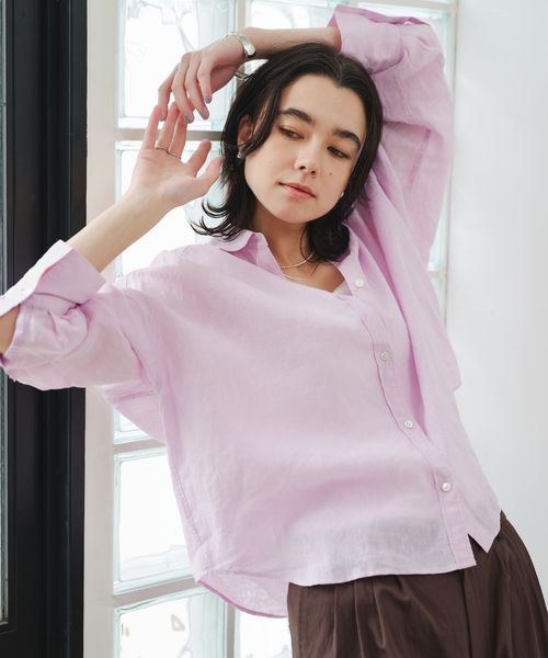 green label relaxing/【結論シリーズ】リネンバランスシャツ［size SHORTあり］/シャツ / ブラウス
