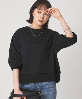 green label relaxing/タフタ ドッキング ボリュームスリーブ プルオーバー/Tシャツ / カットソー