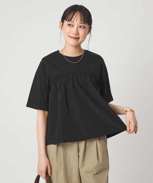 green label relaxing/タフタ ドッキング ビスチェ プルオーバー/Tシャツ / カットソー