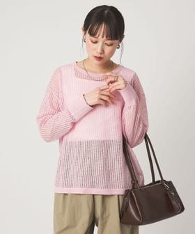 green label relaxing/フレンチリネン メッシュ プルオーバー ニット/ニット / セーター