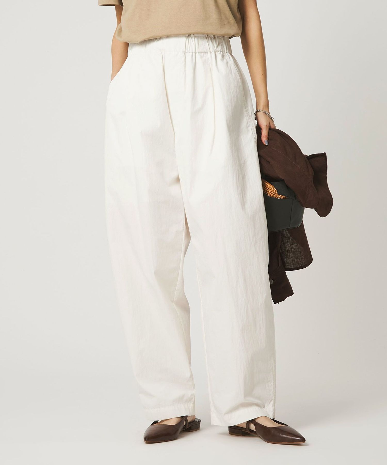 size SHORTあり］イージー カーブ パンツ オフホワイト ウォッシャブル