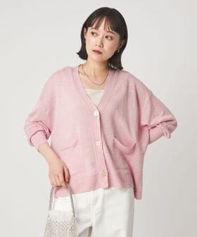 green label relaxing/フレンチリネン Vネック カーディガン ウォッシャブル/カーディガン / ボレロ