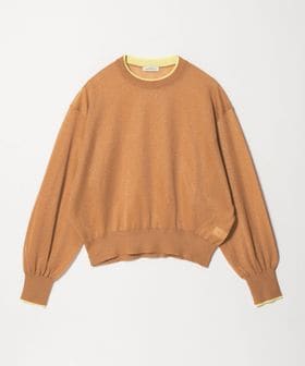 green label relaxing/【WEB限定】＜at ease＞バイカラー シアー ニット プルオーバー/ニット / セーター