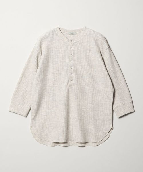 green label relaxing/【WEB限定】＜at ease＞ワッフル ヘンリーネック 5分袖 カットソー/Tシャツ / カットソー