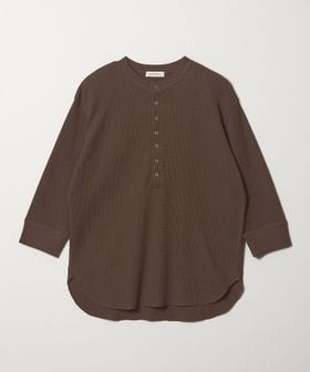 green label relaxing/【WEB限定】＜at ease＞ワッフル ヘンリーネック 5分袖 カットソー/Tシャツ / カットソー
