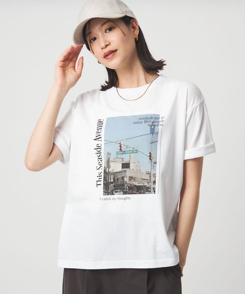 green label relaxing/【WEB限定】＜at ease＞アソート フォトプリント ショートスリーブ カットソー/Tシャツ / カットソー