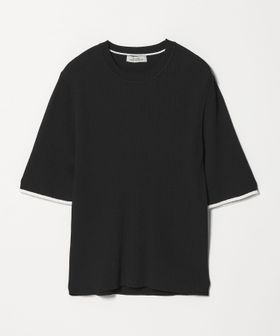 green label relaxing/【WEB限定】＜at ease＞ソデサキ バイカラー 5分袖 プルオーバー ニット/ニット / セーター