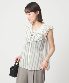 green label relaxing/100/2 ラッフルカラー ノースリーブ ブラウス/シャツ / ブラウス