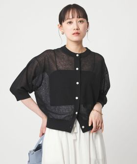 green label relaxing/シアー カーディガン ニット ウォッシャブル/カーディガン / ボレロ