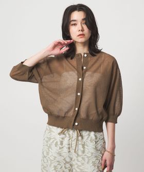 green label relaxing/シアー カーディガン ニット ウォッシャブル/カーディガン / ボレロ