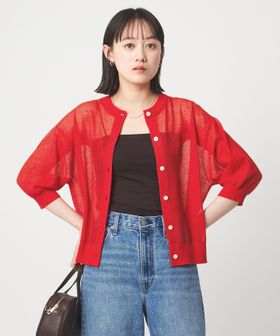 green label relaxing/シアー カーディガン ニット ウォッシャブル/カーディガン / ボレロ