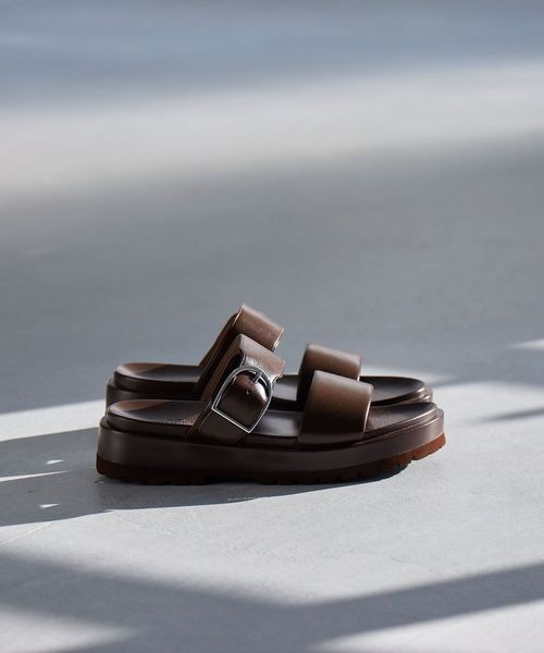 green label relaxing/ダブルベルト プラット サンダル/サンダル
