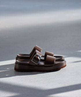 green label relaxing/ダブルベルト プラット サンダル/サンダル