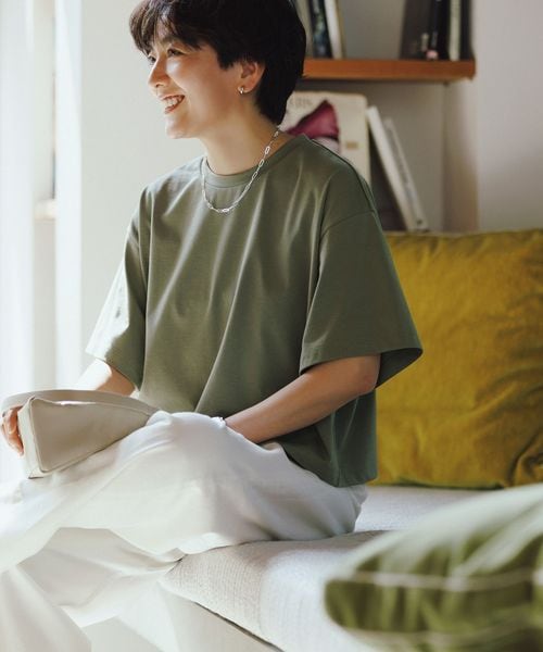 green label relaxing/＜CHIHIRO HYODO×green label relaxing＞クロップド ワイド Tシャツ/Tシャツ / カットソー